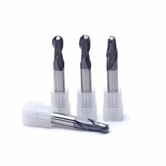 Vollhartmetall-Schaftfräser für die Metallbearbeitung. Kugelfräser